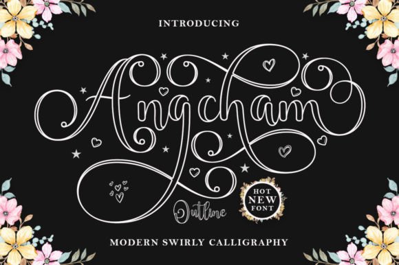 Angcham Outline Font for Digital Branding