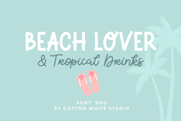 Beach Lover Tropical Drinks Duo Typeface