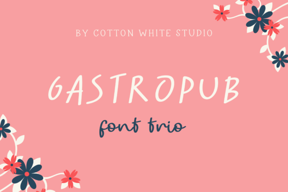 Gastropub Trio Typeface for Editorial Design